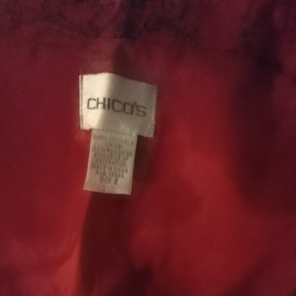 Chico's Women's Relaxed Blazer/Top Red- Size 2 open, buttonless - Picture 4 of 5